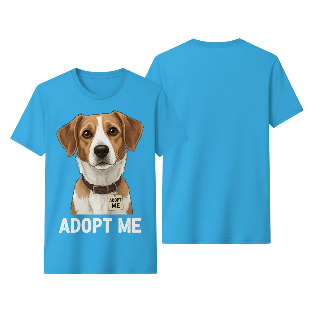 "ADOPT ME" Dog Rescue T-Shirt - Sky Blue Edition